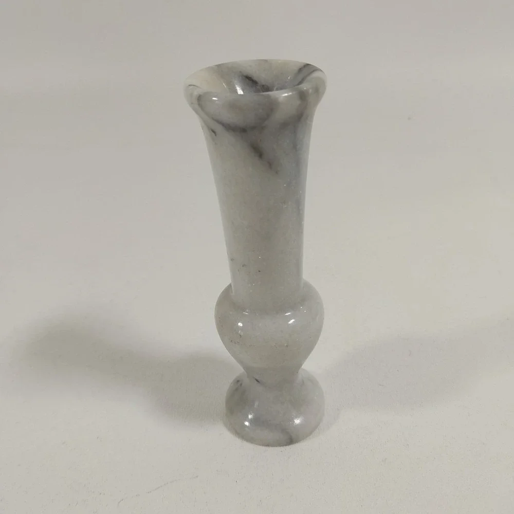 Small VINTAGE turned Marble Bud‎ Vase 4.5 in
